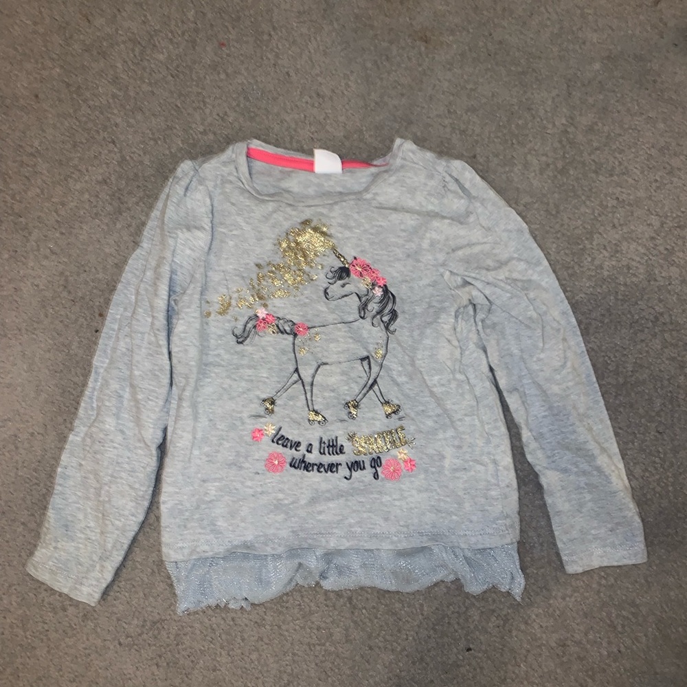 Gymboree Girls Size 5T Long Sleeve Shirt Unicorn